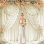 24x10FT Ivory Backdrop Curtains for Wedding Parties, Wrinkle Free Polyester Photography Backdrop Drapes for, alternate view 4