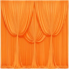 24x10FT Orange Backdrop Curtains for Wedding Parties, Wrinkle Free Polyester Photography Backdrop Drapes for