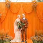 24x10FT Orange Backdrop Curtains for Wedding Parties, Wrinkle Free Polyester Photography Backdrop Drapes for, alternate view