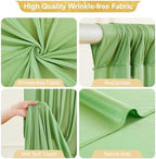 24x10FT Sage Green Backdrop Curtains for Wedding Parties, Wrinkle Free Polyester Photography Backdrop Drapes for, alternate