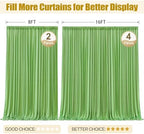 24x10FT Sage Green Backdrop Curtains for Wedding Parties, Wrinkle Free Polyester Photography Backdrop Drapes for, alternate
