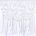 24x10FT White Backdrop Curtains for Wedding Parties, Wrinkle Free Polyester Photography Backdrop Drapes for