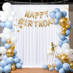 24x10FT White Backdrop Curtains for Wedding Parties, Wrinkle Free Polyester Photography Backdrop Drapes for, alternate view 3