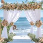 24x10FT White Backdrop Curtains for Wedding Parties, Wrinkle Free Polyester Photography Backdrop Drapes for, alternate view 7
