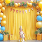 24x10FT Yellow Backdrop Curtains for Wedding Parties, Wrinkle Free Polyester Photography Backdrop Drapes for, alternate view