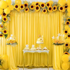 24x10FT Yellow Backdrop Curtains for Wedding Parties, Wrinkle Free Polyester Photography Backdrop Drapes for, alternate view