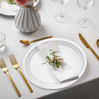 25 Count White Plastic Plates for Graduation Party - Oval White Disposable Plates for Birthday, BBQ, Picnic, alternate view 2