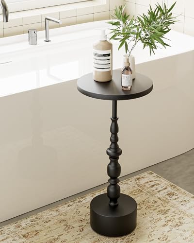 25" End Table, Art Deco Martini Side Table for Living Room, Black in Black, alternate view 5