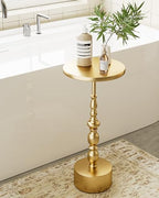 25" End Table, Art Deco Martini Side Table for Living Room, Gold in Gold, alternate view 5