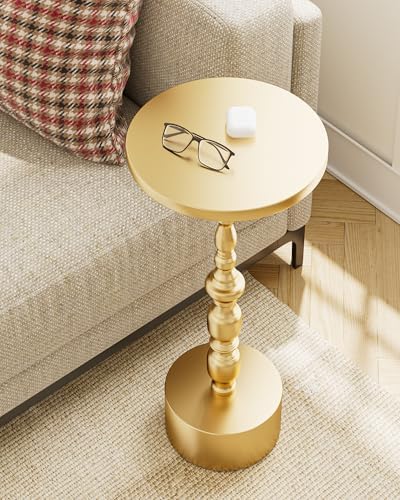 25" End Table, Art Deco Martini Side Table for Living Room, Gold in Gold, alternate view 6