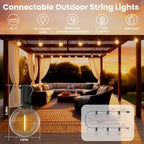 25 FT Outdoor String Lights, Waterproof Patio Light 13 LED Bulbs, alternate view 2