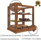 25 in. Dark Wood Countertop Upright Dry Bakery Display Case, Pastry, Cake, and Bread Display with Tempered Glass, alternate