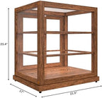 25 in. Dark Wood Countertop Upright Dry Bakery Display Case, Pastry, Cake, and Bread Display with Tempered Glass, alternate