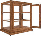 25 in. Dark Wood Countertop Upright Dry Bakery Display Case, Pastry, Cake, and Bread Display with Tempered Glass, alternate