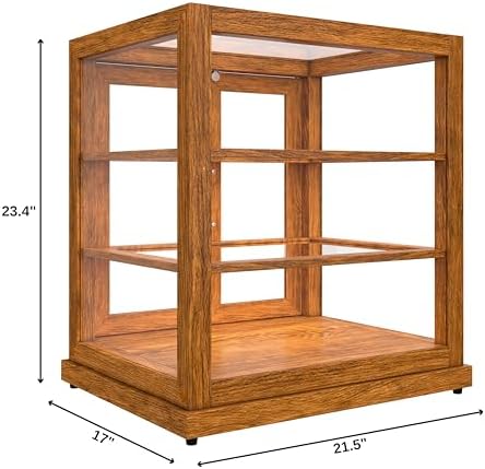 25 in. Light Wood Countertop Upright Dry Bakery Display Case, Pastry, Cake, and Bread Display with Tempered, alternate view 3