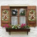 25 Inch Easter Bunny Shaped Artificial Flower Wreath with Colorful Berries Daisies Greenery Bow Knot for Front, alternate