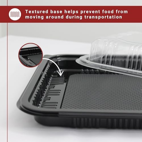 25 Pack Catering Trays with Lid - 13" Serving Trays with Lids - Reusable Serving Platter With Lid for Catering, alternate