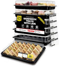 25 Pack Catering Trays with Lids - 15" Serving Tray with Lid, Heavy Duty Recyclable Plastic Party Platters for