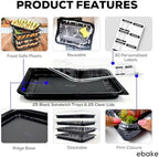25 Pack Catering Trays with Lids - 15" Serving Tray with Lid, Heavy Duty Recyclable Plastic Party Platters for, alternate