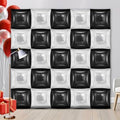 25 PCS 19inches Black and White Square Foil Balloons Wall | Double Sided Cube Balloons Tunnel Arch Kit - Ideal