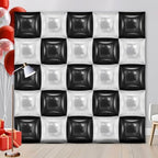 25 PCS 19inches Black and White Square Foil Balloons Wall | Double Sided Cube Balloons Tunnel Arch Kit - Ideal