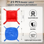 25 PCS 19inches Dark Blue and Red Square Foil Balloons Wall | Double Sided Cube Balloons Tunnel Arch Kit - Ideal, alternate
