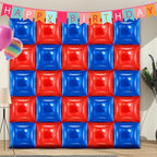 25 PCS 19inches Dark Blue and Red Square Foil Balloons Wall | Double Sided Cube Balloons Tunnel Arch Kit - Ideal, alternate
