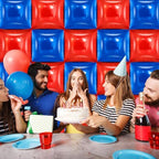 25 PCS 19inches Dark Blue and Red Square Foil Balloons Wall | Double Sided Cube Balloons Tunnel Arch Kit - Ideal, alternate