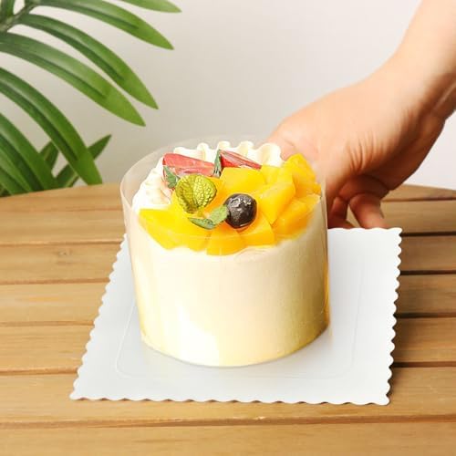 25 PCS 6 in White Square Cake Boards, Food-Grade Cardboard Cake Base in White-6", alternate view 2