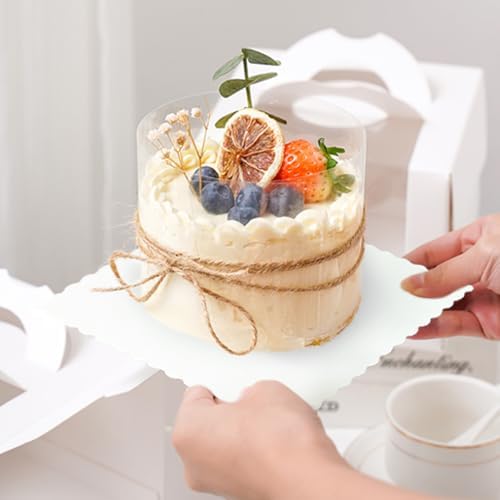 25 PCS 6 in White Square Cake Boards, Food-Grade Cardboard Cake Base in White-6", alternate view 5