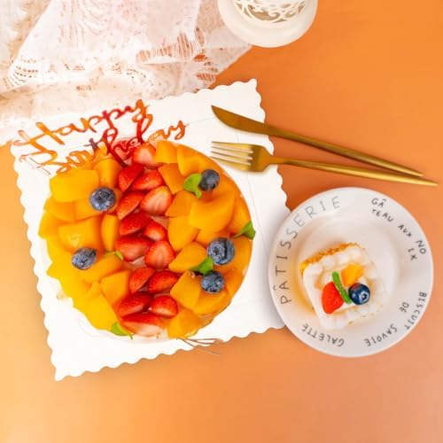 25 PCS 8 in White Square Cake Boards, Food-Grade Cardboard Cake Base in White-8", alternate view 4