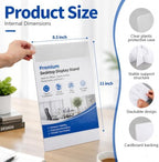 25 Pcs Paper Sign Holder 8.5'' x 11'' with Clear Plastic Cover in clear, alternate view 3