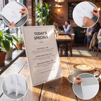 25 Pcs Paper Sign Holder 8.5'' x 11'' with Clear Plastic Cover in clear, alternate view 4