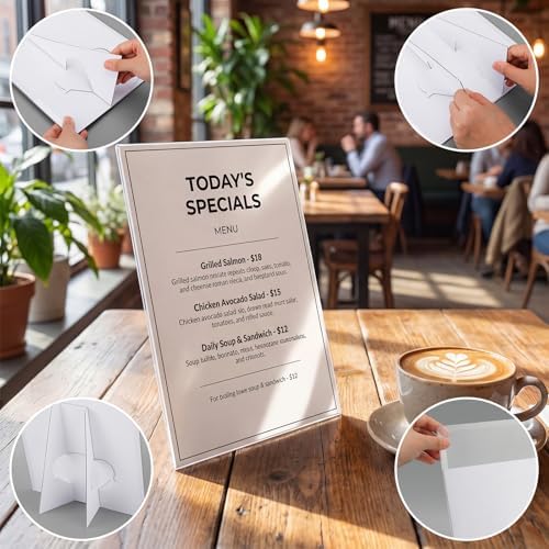 25 Pcs Paper Sign Holder 8.5'' x 11'' with Clear Plastic Cover in clear, alternate view 4