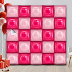 25 PCS Rose Red & Pink Square Foil Balloons Wall Backdrop- Arch Tunnel Decorations for Birthdays Graduation