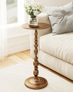 25" Side Table, Art Deco Vintage Metal Accent End Table, Bronze