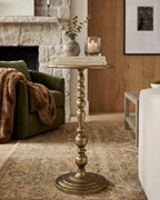 25" Side Table, Art Deco Vintage Metal Accent End Table, Bronze, alternate view 3