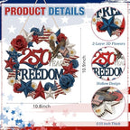 250 Anniversary 4th of July Wreath Patriotic Decorations Wreath for Front Door 250 Years of Freedom Wood Door, alternate view