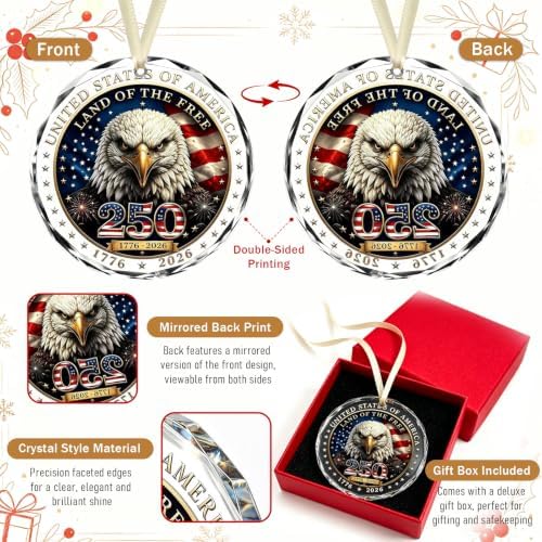 250 Anniversary USA Christmas Ornaments,2026 Christmas Decorations, alternate view 5