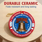 250 Anniversary USA Ornament for 4th of July Decorations, Ceramic Patriotic Christmas Decorations, Liberty Bell, alternate