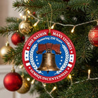 250 Anniversary USA Ornament for 4th of July Decorations, Ceramic Patriotic Christmas Decorations, Liberty Bell, alternate