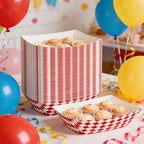 250 Pack 3lb Red White Checkered Paper Food Trays 3lb, 250 Pack Large - Heavy Duty Grease Resistant for Large, alternate view