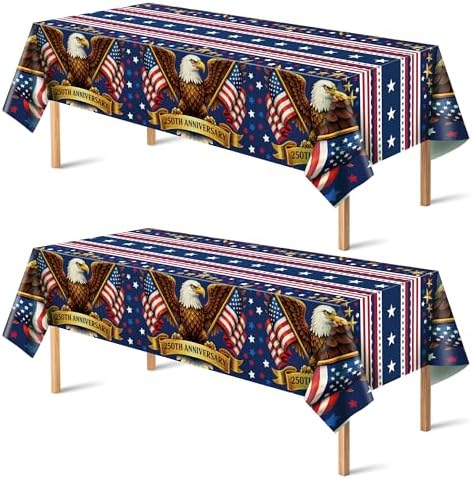 250th Anniversary American Flag Tablecloth for 4th of July Decorations | 250 Anniversary USA Merchandise |