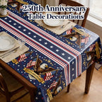 250th Anniversary American Flag Tablecloth for 4th of July Decorations | 250 Anniversary USA Merchandise |, alternate view 3