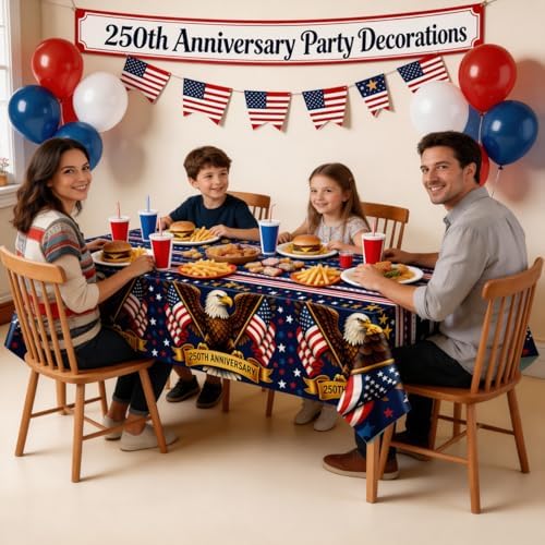 250th Anniversary American Flag Tablecloth for 4th of July Decorations | 250 Anniversary USA Merchandise |, alternate view 7