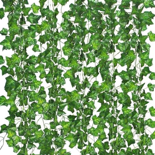 252 FT Artificial Ivy 36 Pack Ivy Vine Garland Ivy Leaves Greenery Garlands Clip Hanging Fake Leaf Plants Faux