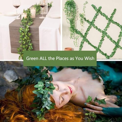 252 FT Artificial Ivy 36 Pack Ivy Vine Garland Ivy Leaves Greenery Garlands Clip Hanging Fake Leaf Plants Faux, alternate