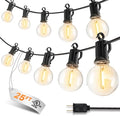 25FT 13 LED Outdoor String Lights, G40 Shatterproof String Lights, IP65 Waterproof Connectable Outside Patio