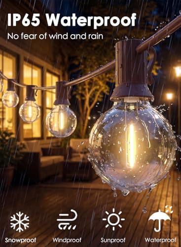 25FT G40 LED Brown Outdoor String Lights with 25 Plastic Shatterproof Bulbs, alternate view 5