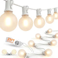 25Ft G40 LED Frosted White String Lights Outdoor with 27 Shatterproof Globe Bulbs Patio Lights White Wire